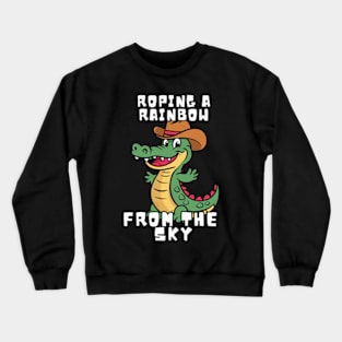 Crocodile With Cowboy Hat Crewneck Sweatshirt